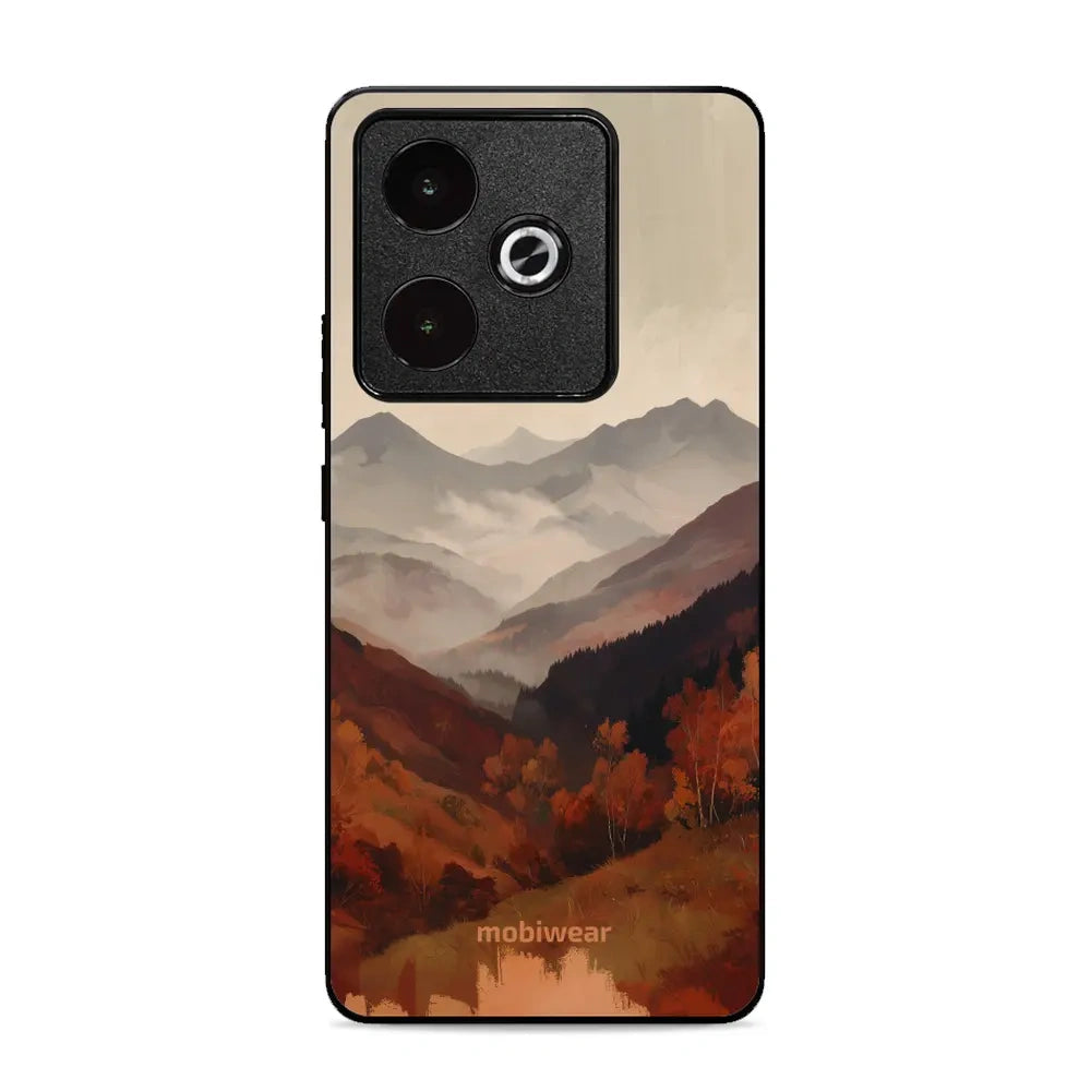 Handyhülle für realme GT 7, Mobiwear Glossy Case, Nebliges Tal in den Bergen