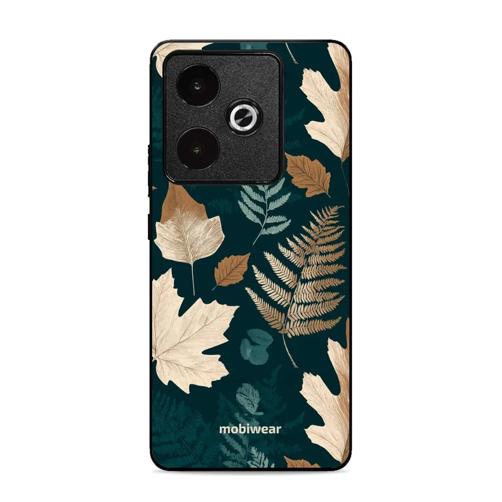 Handyhülle für realme GT 7T, Mobiwear Glossy Case, Herbarium aus Blättern und Farnen