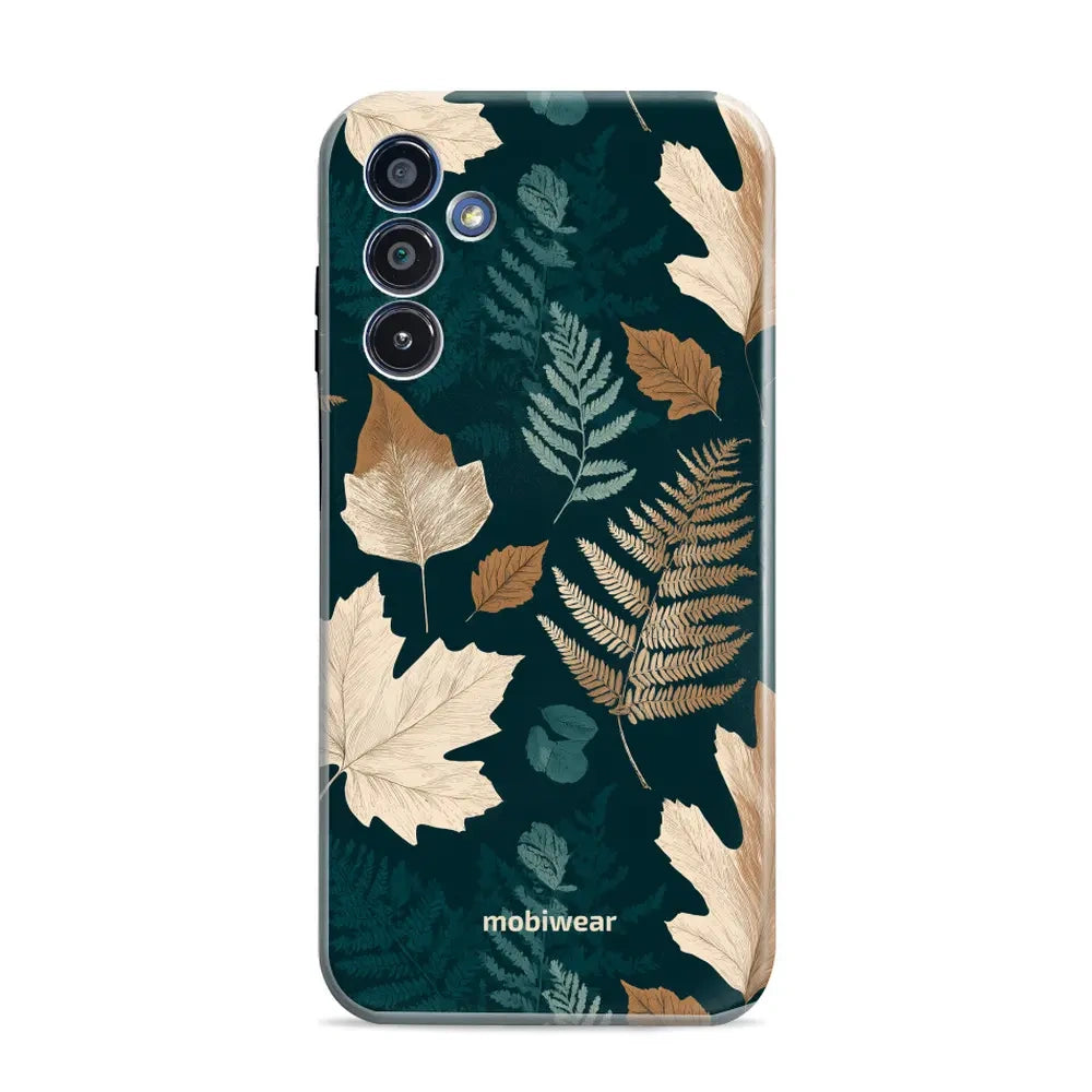 Handyhülle für Galaxy A15 4G, Mobiwear Elite Pro, Herbarium aus Blättern und Farnen