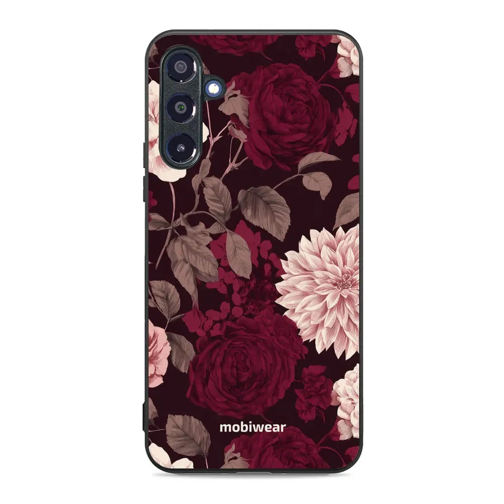 Handyhülle für Galaxy A16 5G, Mobiwear Glossy Case, Wein und Dahlien