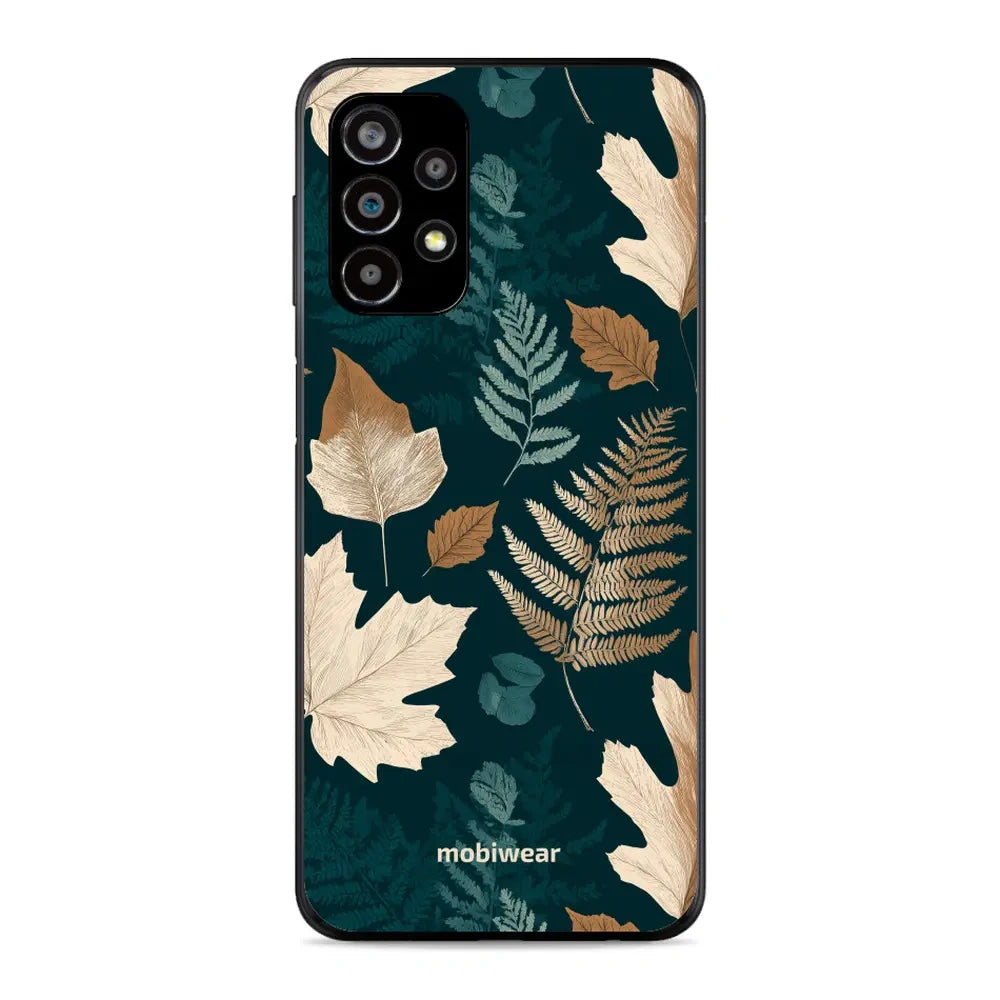 Handyhülle für Galaxy A23 5G / 4G, Mobiwear Glossy Case, Herbarium aus Blättern und Farnen