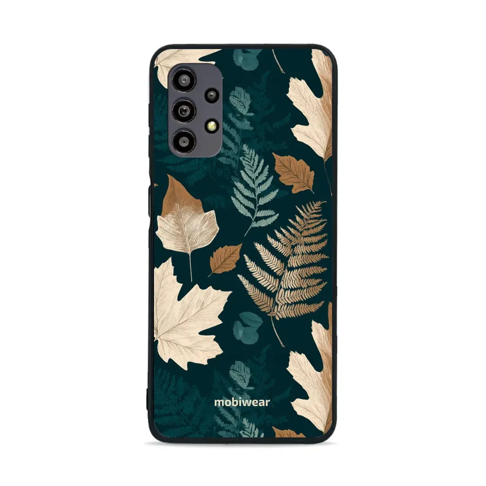 Handyhülle für Galaxy A32 5G, Mobiwear Glossy Case, Herbarium aus Blättern und Farnen