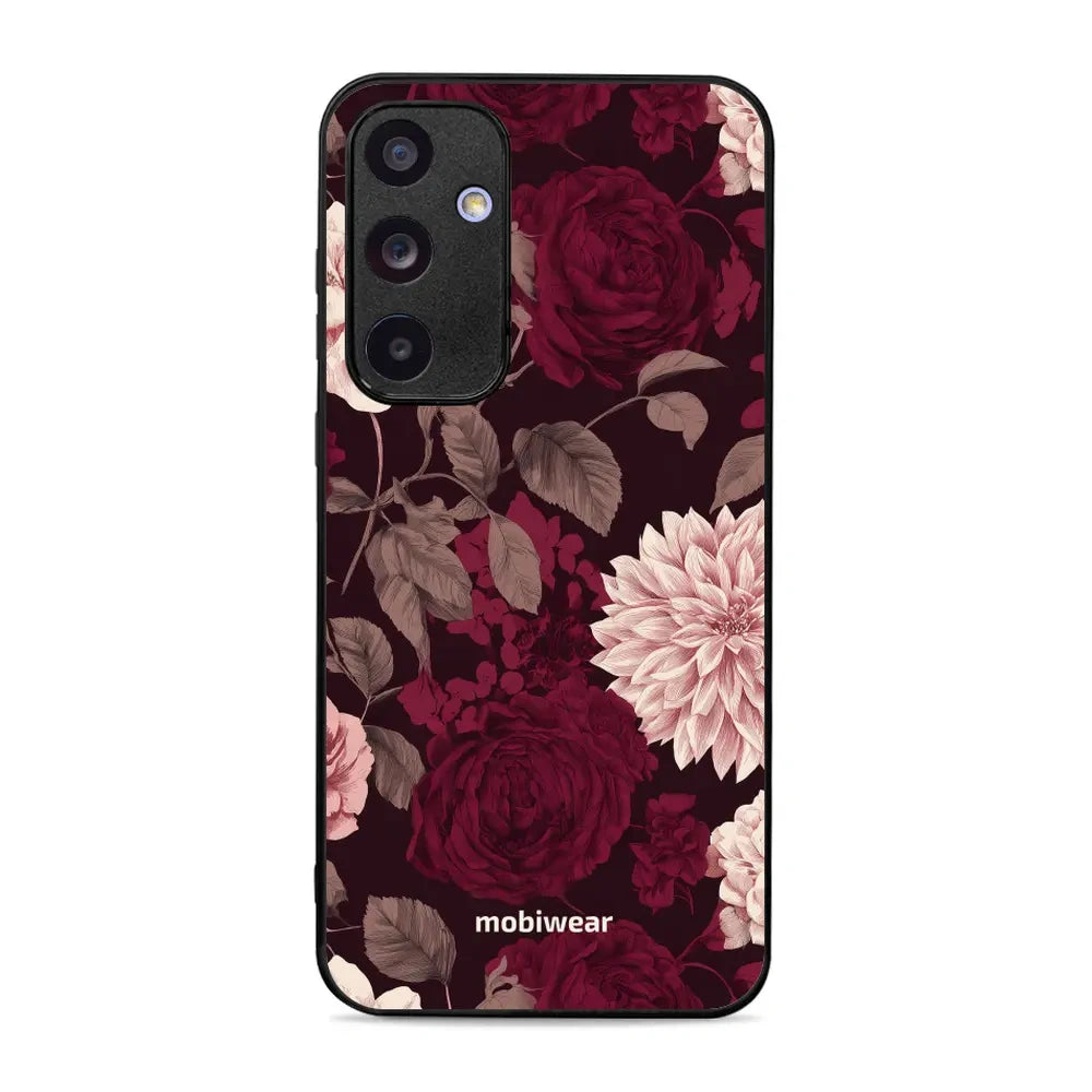 Handyhülle für Galaxy A35 5G, Mobiwear Glossy Case, Wein und Dahlien