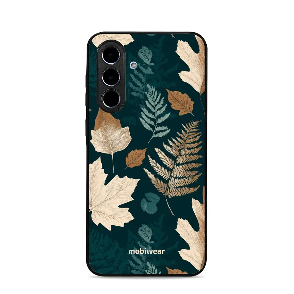 Handyhülle für Galaxy A36 5G, Mobiwear Glossy Case, Herbarium aus Blättern und Farnen
