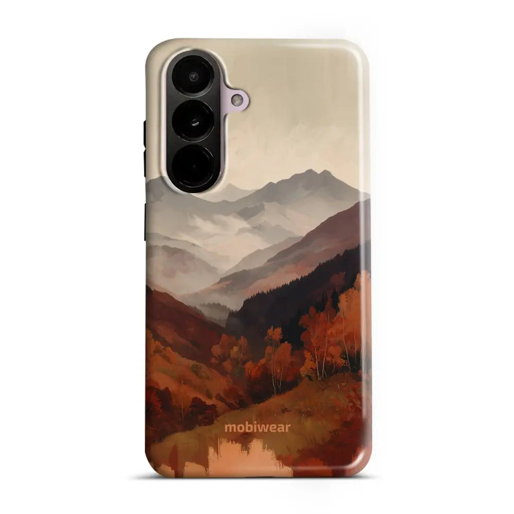 Handyhülle für Galaxy A37 5G, Mobiwear Elite Pro, Nebliges Tal in den Bergen