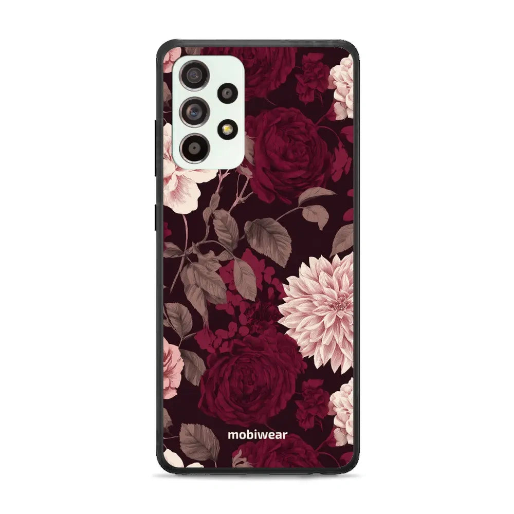 Handyhülle für Galaxy A52s 5G, Mobiwear Glossy Case, Wein und Dahlien