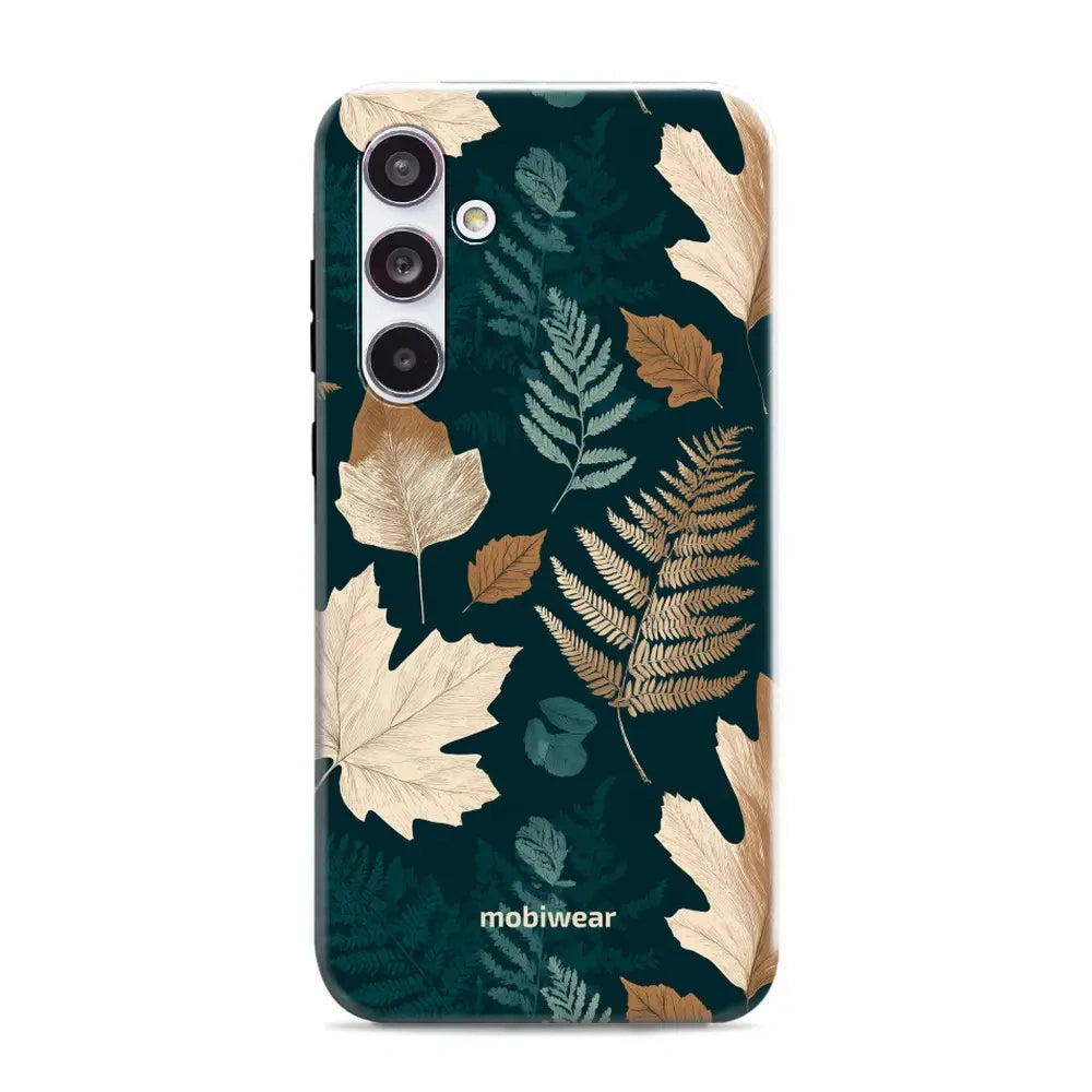 Handyhülle für Galaxy A55 5G, Mobiwear Elite Pro, Herbarium aus Blättern und Farnen