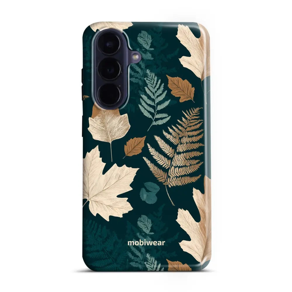 Handyhülle für Galaxy A57 5G, Mobiwear Elite Pro, Herbarium aus Blättern und Farnen