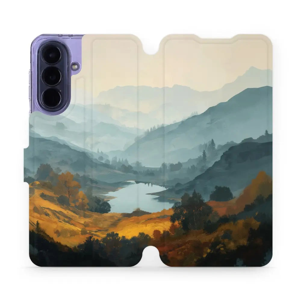 Handyhülle mit klappe für Galaxy A57 5G, Mobiwear Book, See im Tal