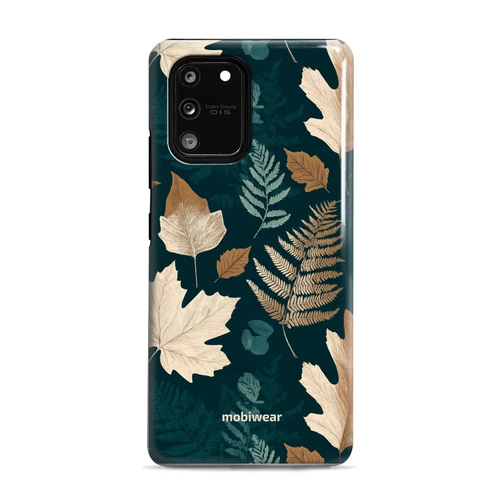 Handyhülle für Galaxy S10 Lite, Mobiwear Elite Pro, Herbarium aus Blättern und Farnen