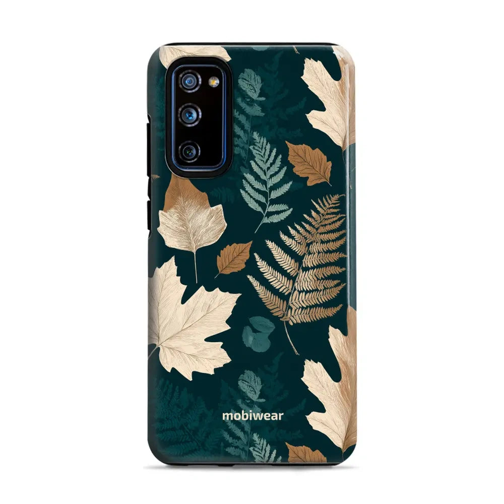 Handyhülle für Galaxy S20 FE 5G / 4G, Mobiwear Elite Pro, Herbarium aus Blättern und Farnen