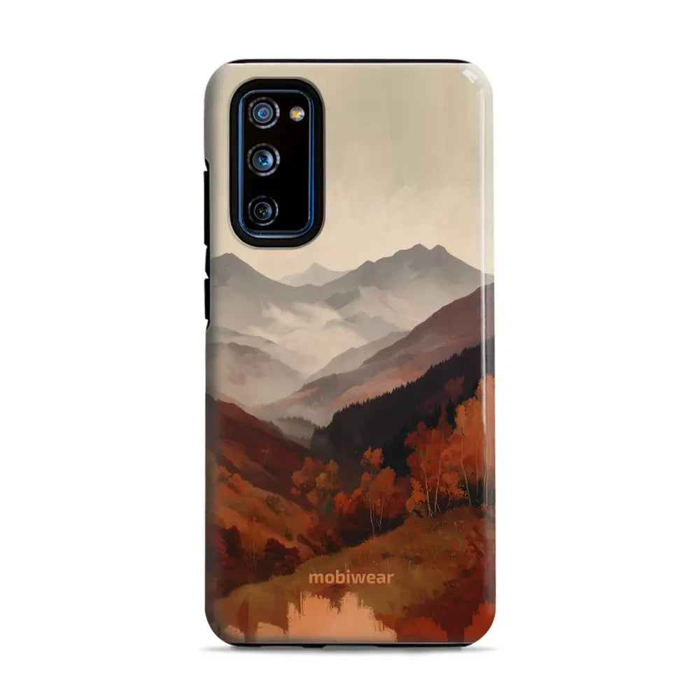 Handyhülle für Galaxy S20 FE 5G / 4G, Mobiwear Elite Pro, Nebliges Tal in den Bergen