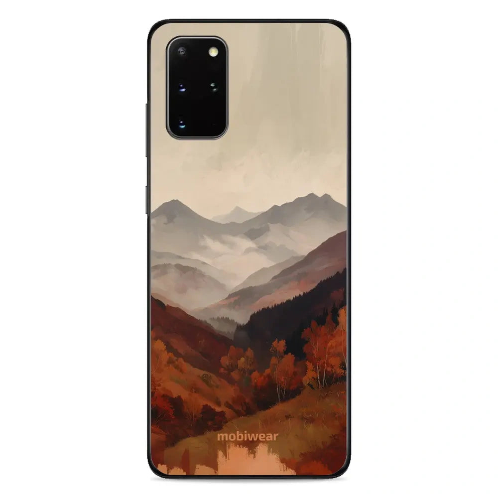 Handyhülle für Galaxy S20 Plus 5G, Mobiwear Glossy Case, Nebliges Tal in den Bergen
