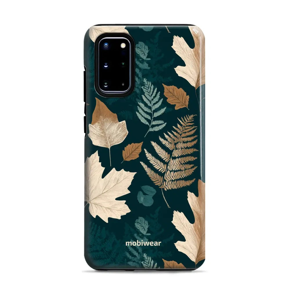 Handyhülle für Galaxy S20 Plus 5G, Mobiwear Elite Pro, Herbarium aus Blättern und Farnen