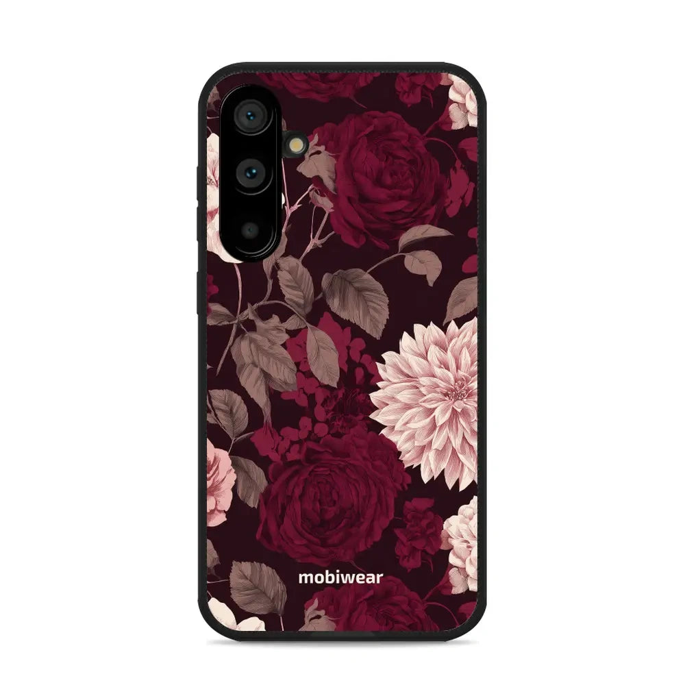 Handyhülle für Galaxy S23 FE, Mobiwear Glossy Case, Wein und Dahlien