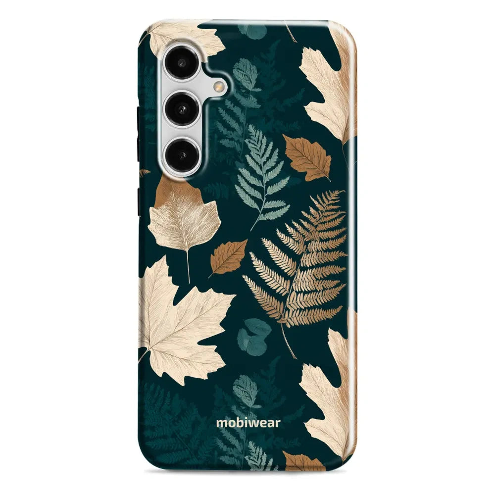 Handyhülle für Galaxy S24 FE, Mobiwear Elite Pro, Herbarium aus Blättern und Farnen