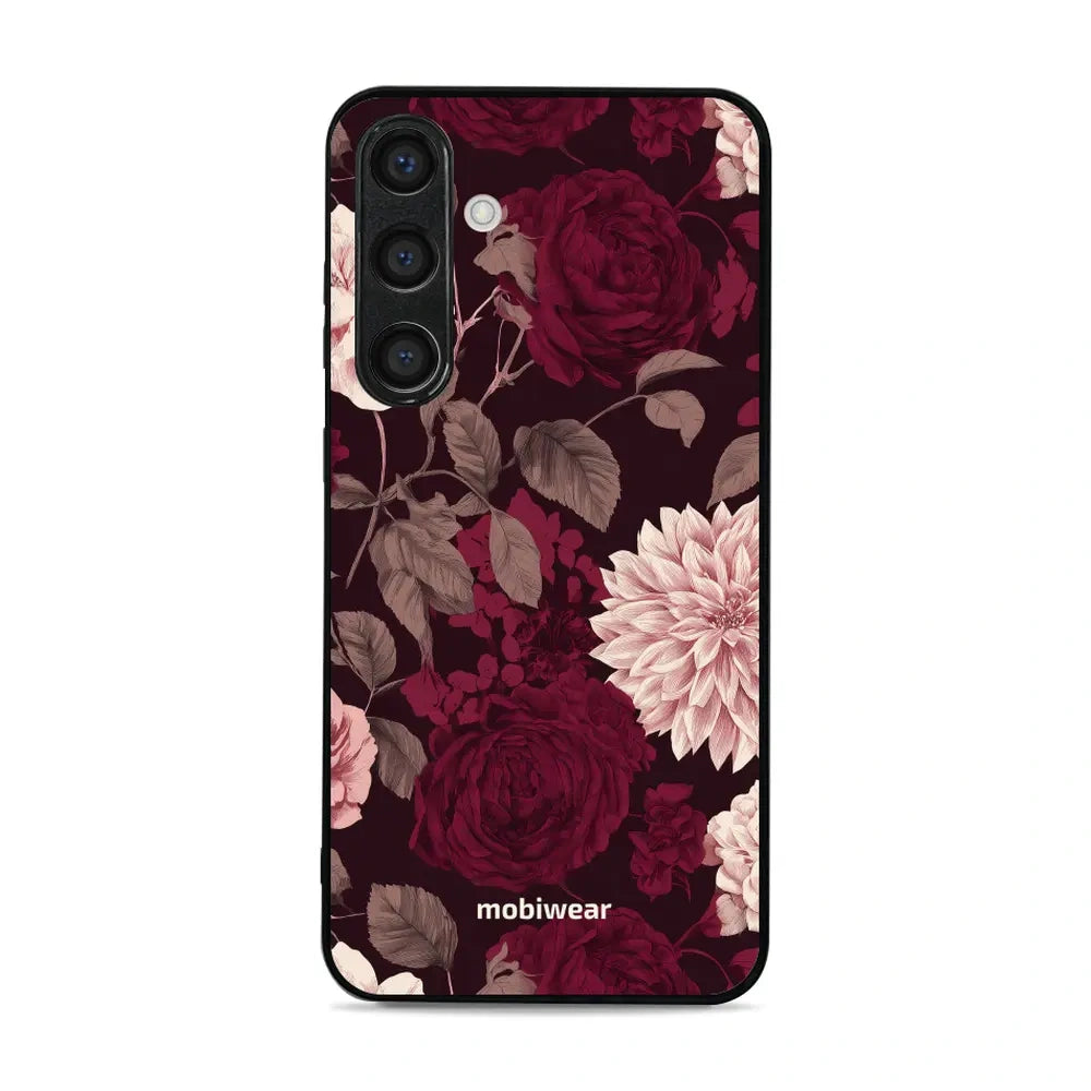 Handyhülle für Galaxy S24 Plus, Mobiwear Glossy Case, Wein und Dahlien