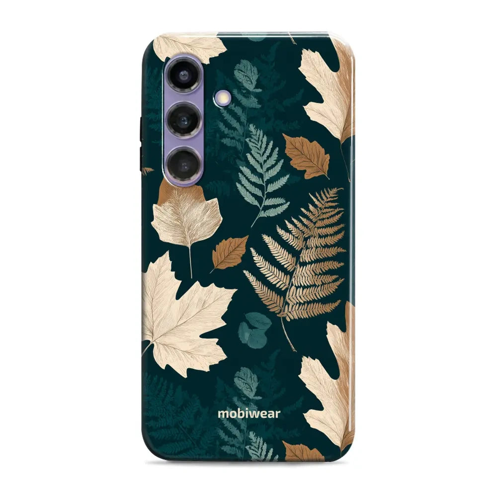 Handyhülle für Galaxy S24 Plus mit MagSafe, Mobiwear Elite Pro, Herbarium aus Blättern und Farnen