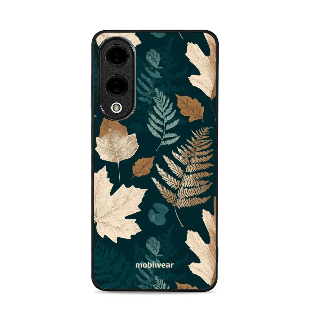 Handyhülle für Galaxy S25 Edge, Mobiwear Glossy Case, Herbarium aus Blättern und Farnen