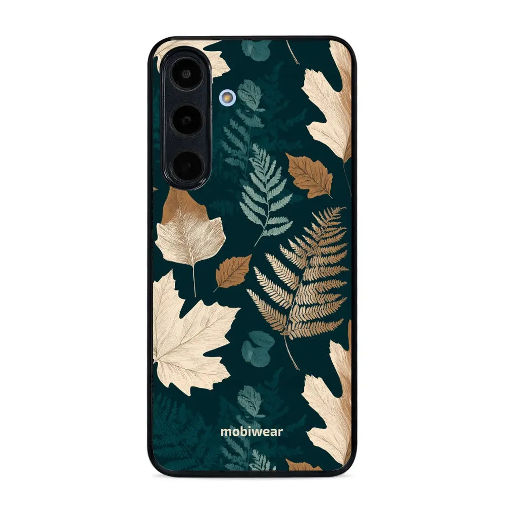 Handyhülle für Galaxy S25 FE, Mobiwear Glossy Case, Herbarium aus Blättern und Farnen