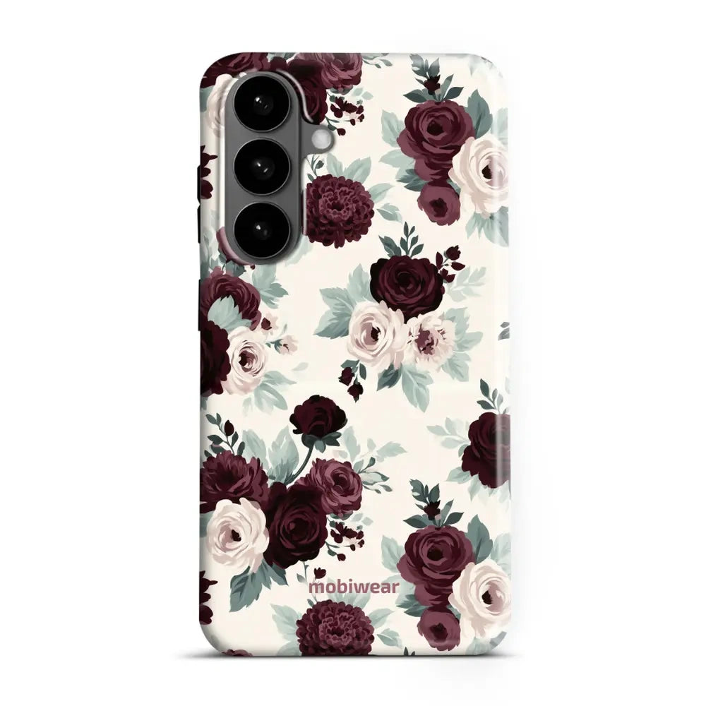Handyhülle für Galaxy S26 Plus mit MagSafe, Mobiwear Elite Pro, Rosen mit Salbei auf Creme