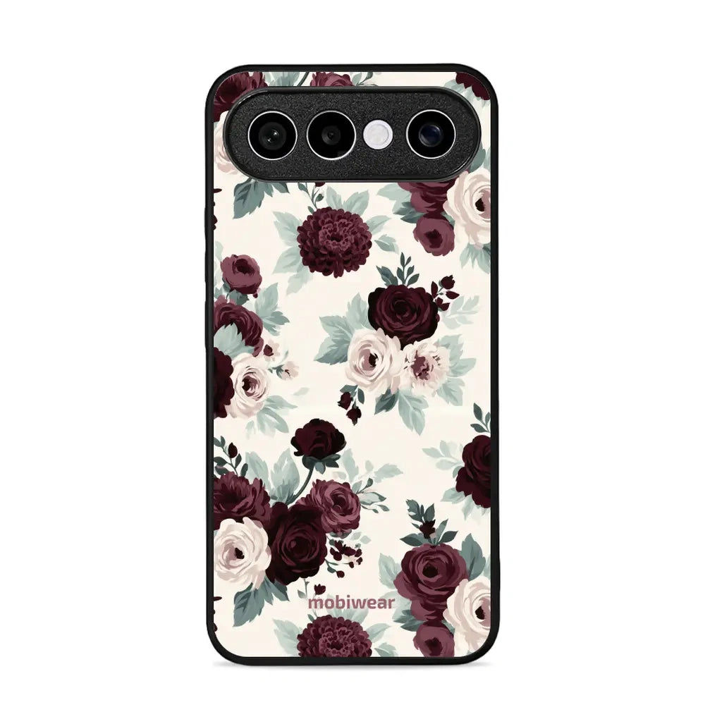 Handyhülle für vivo X300 FE, Mobiwear Glossy Case, Rosen mit Salbei auf Creme