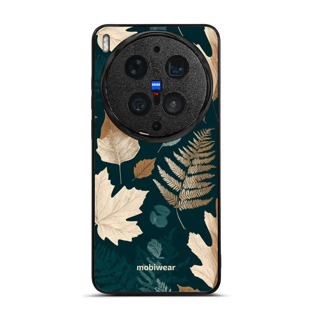 Handyhülle für vivo X300 Ultra, Mobiwear Glossy Case, Herbarium aus Blättern und Farnen