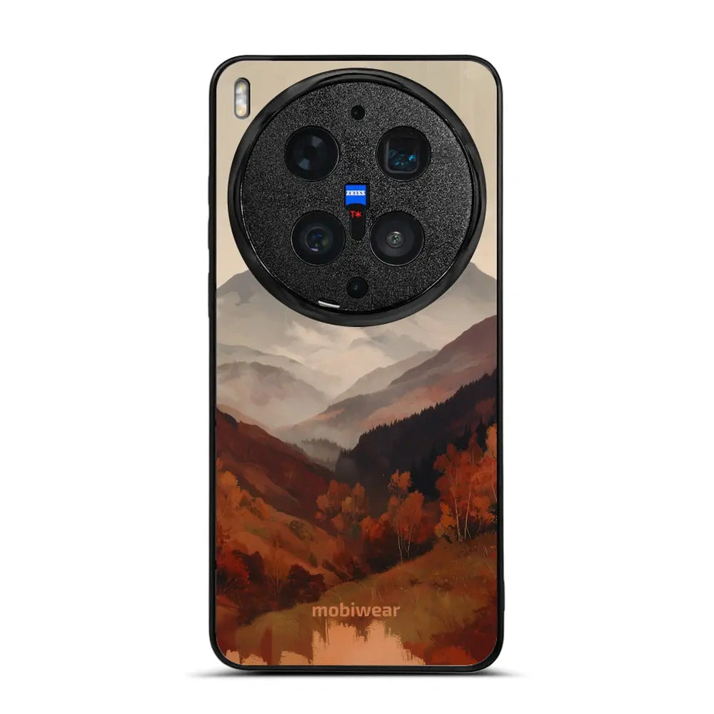 Handyhülle für vivo X300 Ultra, Mobiwear Glossy Case, Nebliges Tal in den Bergen