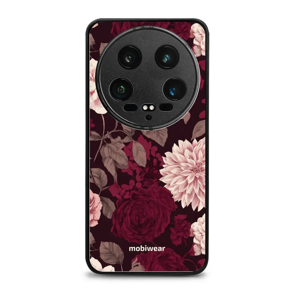 Handyhülle für Xiaomi 14 Ultra, Mobiwear Glossy Case, Wein und Dahlien
