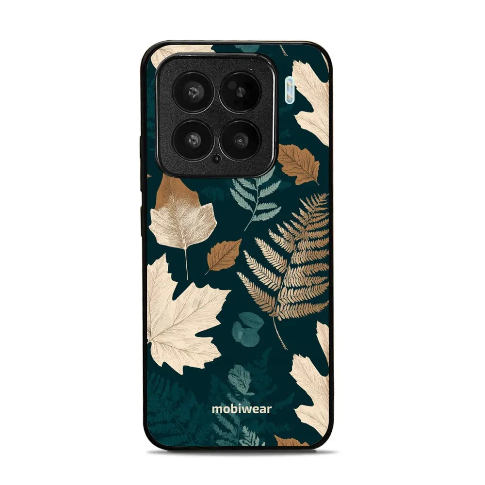 Handyhülle für Xiaomi 15, Mobiwear Glossy Case, Herbarium aus Blättern und Farnen