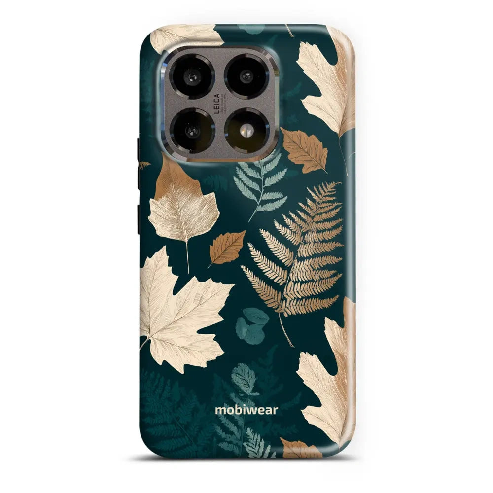 Handyhülle für Xiaomi 15T, Mobiwear Elite Pro, Herbarium aus Blättern und Farnen