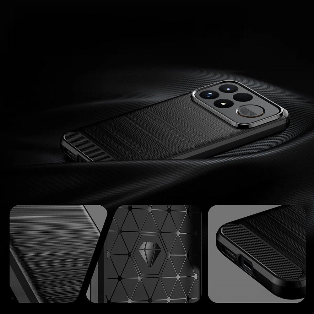 Handyhülle für Xiaomi POCO F9 Pro, Techsuit Carbon Silicone, Schwarz (2/7)