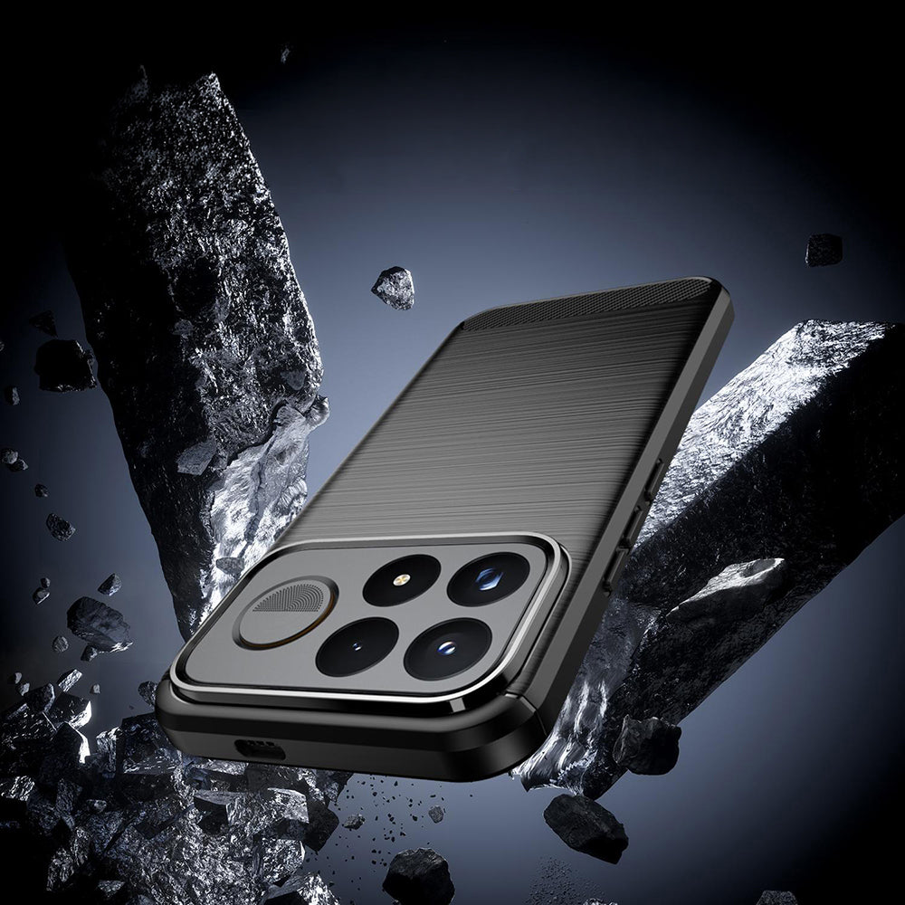Handyhülle für Xiaomi POCO F9 Pro, Techsuit Carbon Silicone, Schwarz (3/7)