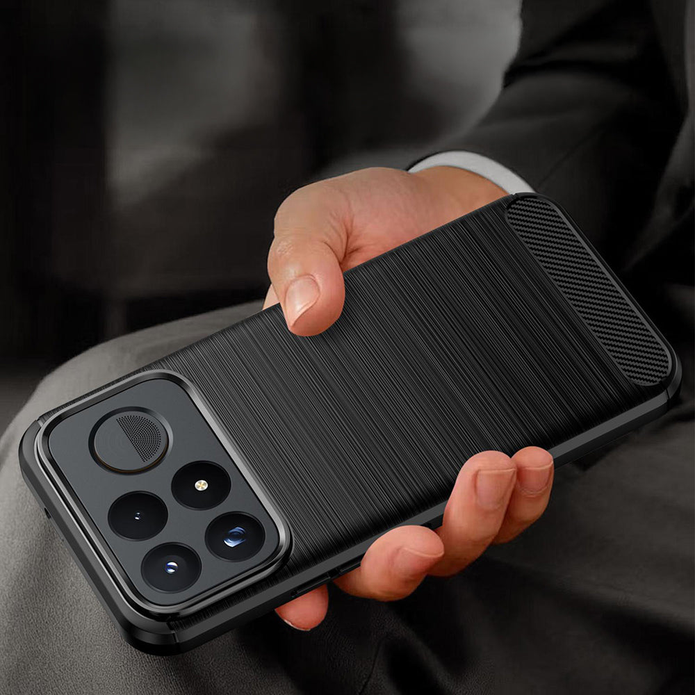 Handyhülle für Xiaomi POCO F9 Pro, Techsuit Carbon Silicone, Schwarz (6/7)
