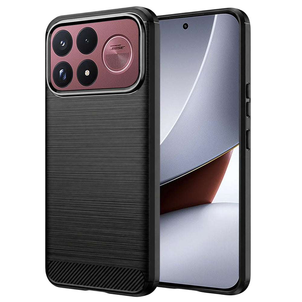Handyhülle für Xiaomi POCO F9 Ultra, Techsuit Carbon Silicone, Schwarz (1/7)