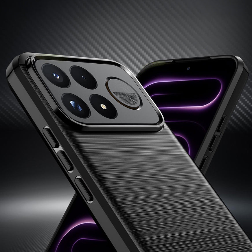 Handyhülle für Xiaomi POCO F9 Ultra, Techsuit Carbon Silicone, Schwarz (4/7)