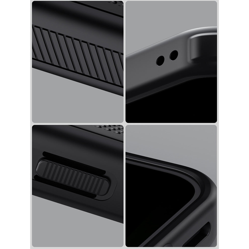 Handyhülle für Xiaomi POCO F9 Pro, Nillkin Frosted Shield Pro Magnetic mit MagSafe, Geräuchert mit schwarzem Rahmen (5/13)