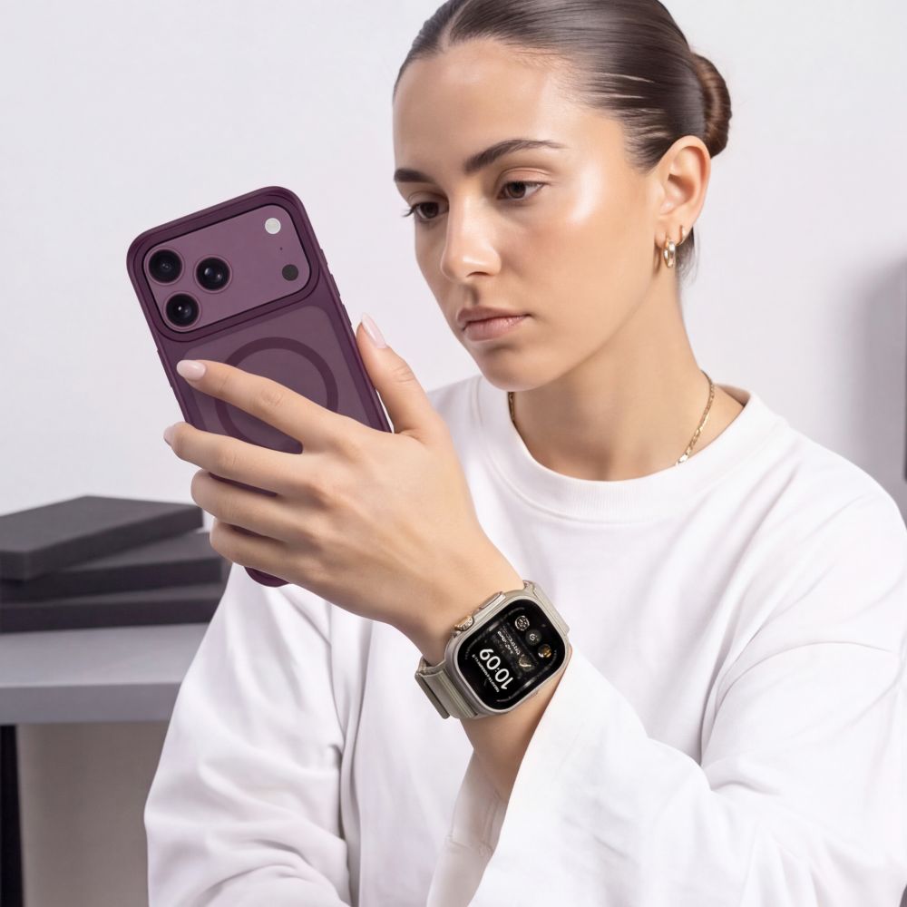 Armband für Apple Watch 49/46/45/44 mm, Tech Protect Nylon Pro, Titan/Olive (5/8)