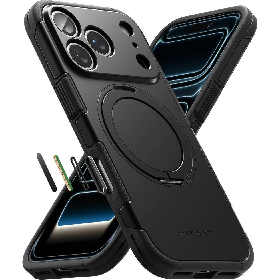 Handyhülle mit Ständer für iPhone 18 Pro / 17 Pro, Ringke Alles MagSafe, Schwarz (5/10)
