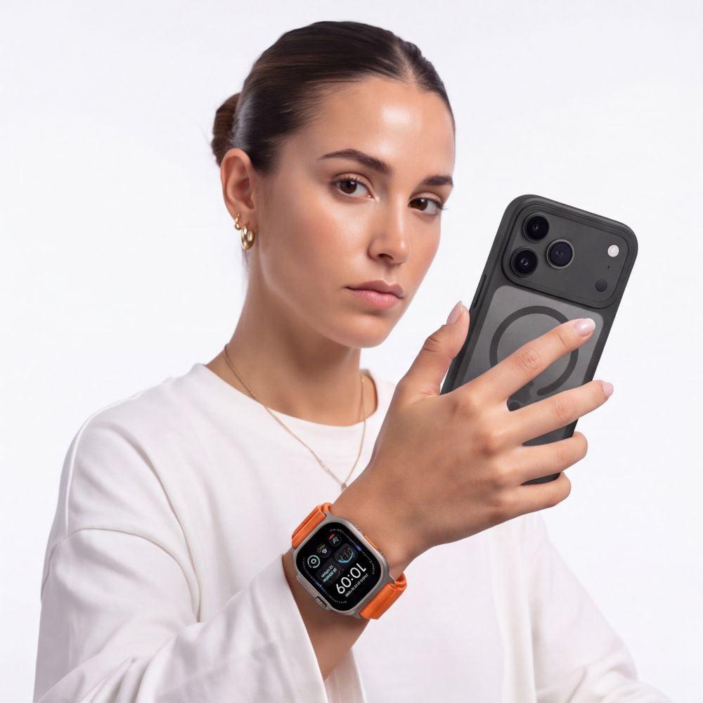 Armband für Apple Watch 49/46/45/44 mm, Tech Protect Nylon Pro, Orange (5/8)