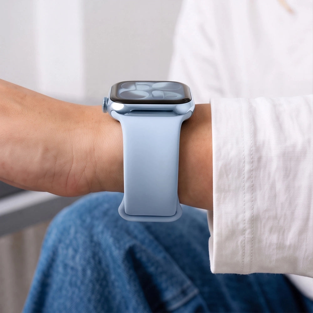 Armband für Apple Watch 42/41/40/38 mm, Tech-Protect Silicone, Hellblau (5/9)