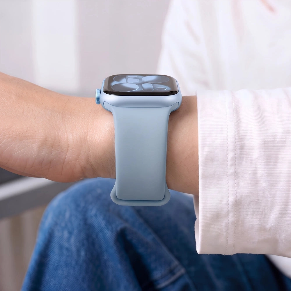 Armband für Apple Watch 49/46/45/44 mm, Tech-Protect Silicone, Jeans (5/9)