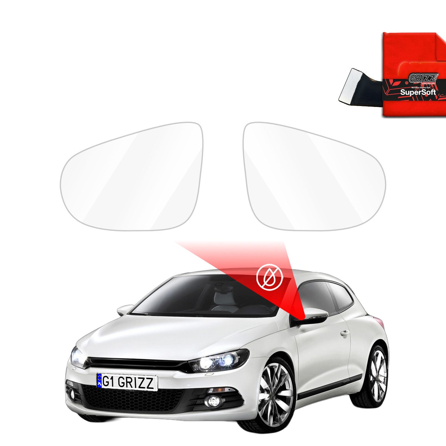 Regenschutzfolie Grizz Protector für Außenspiegel - Volkswagen Scirocco (2008-2014)