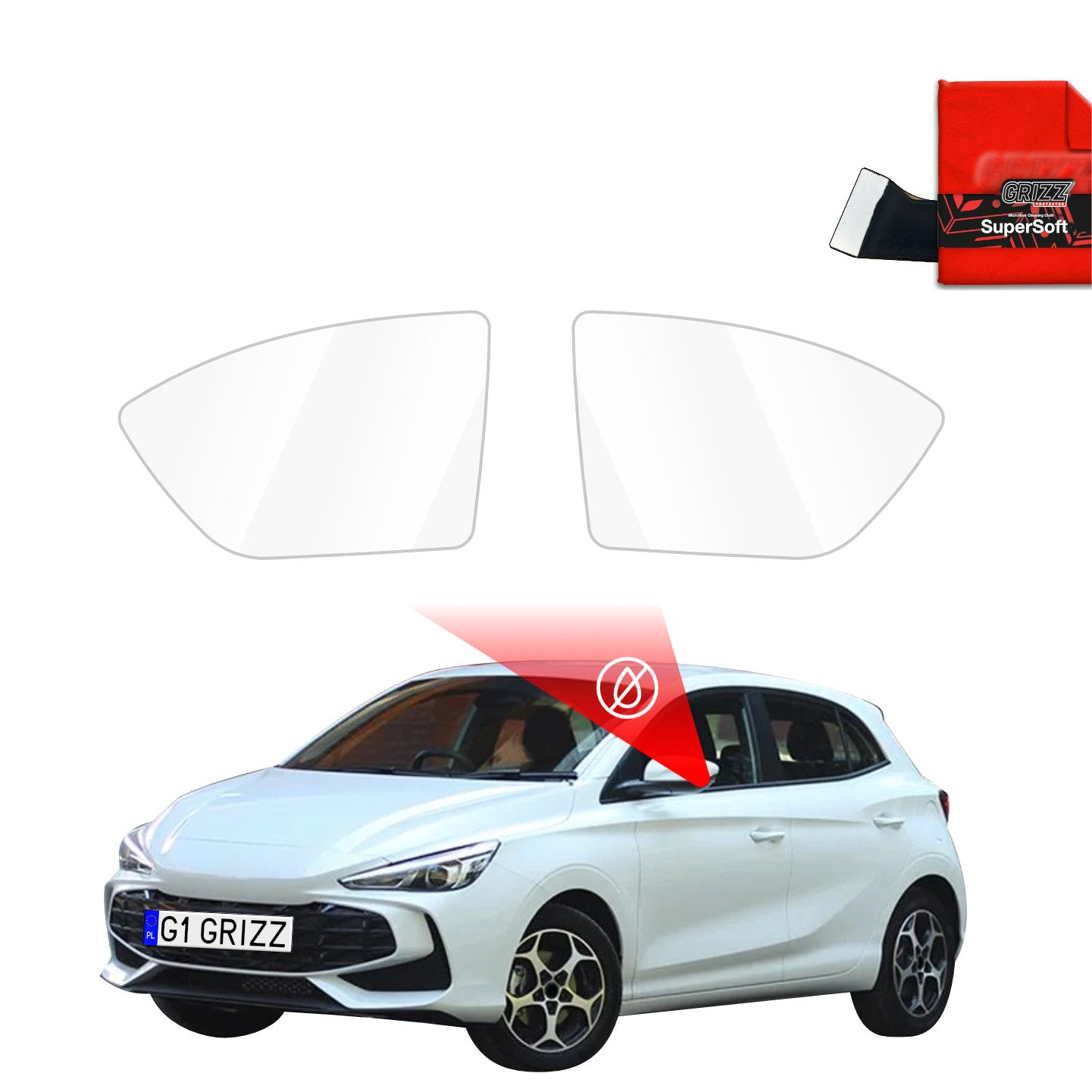 Regenschutzfolie Grizz Protector für Außenspiegel - MG 3 (2024-2026)