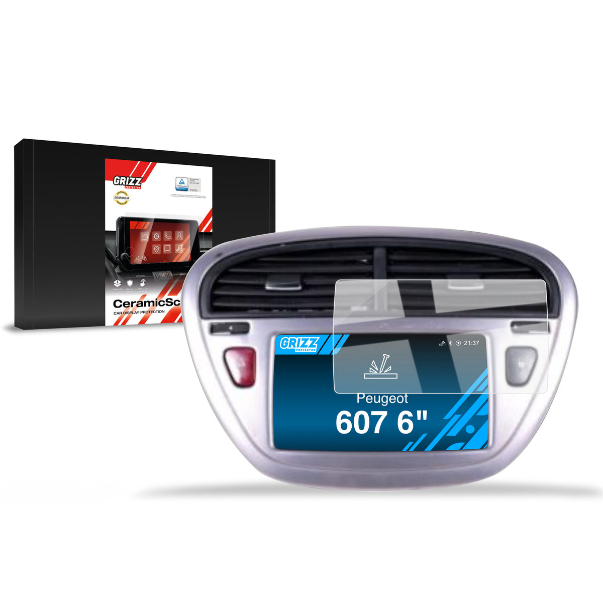 Keramische Autodisplayfolie für Peugeot 607 (2004-2010), Grizz Protector