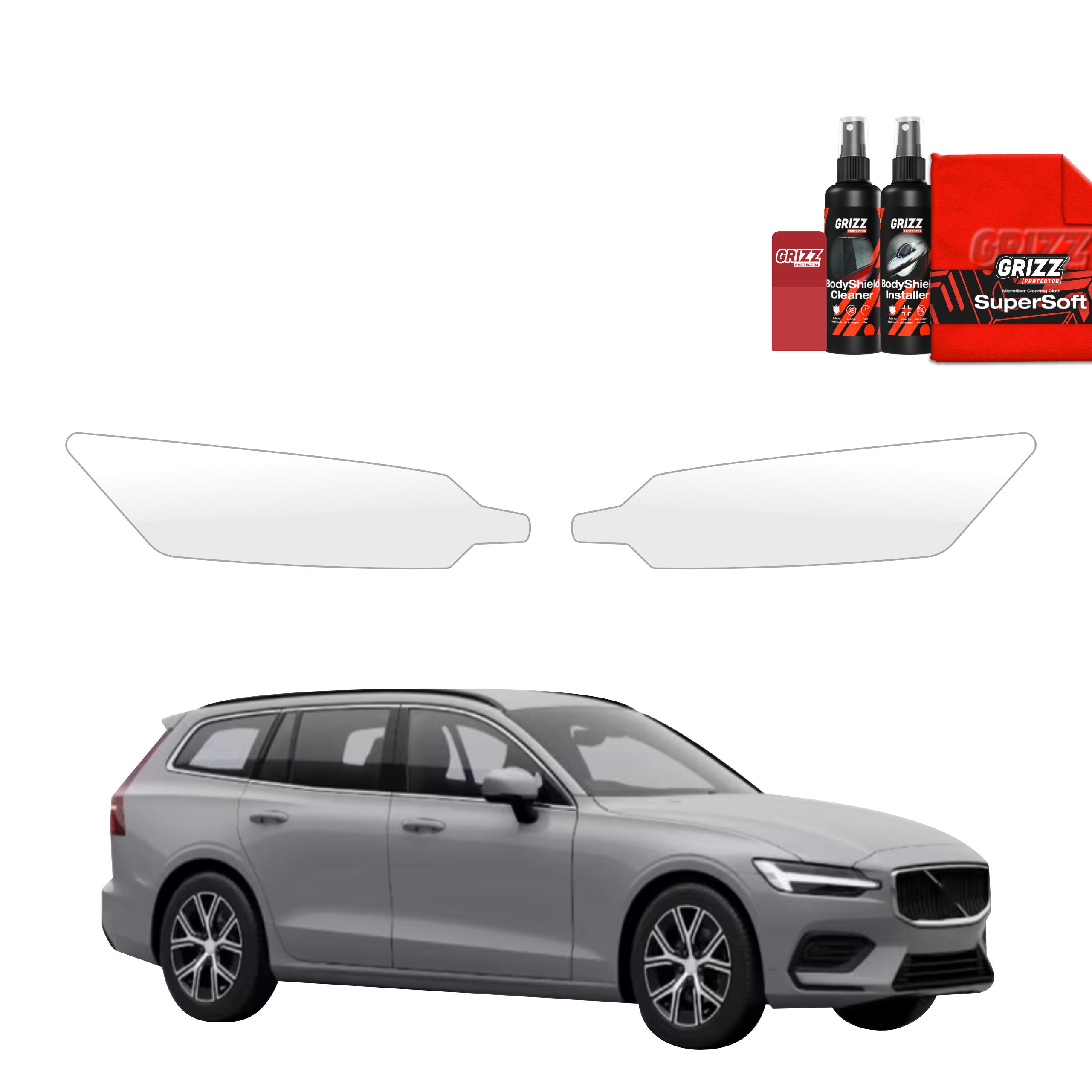2in1 Schutzfolie Grizz Protector für Scheinwerfer - Volvo V60 (2026)