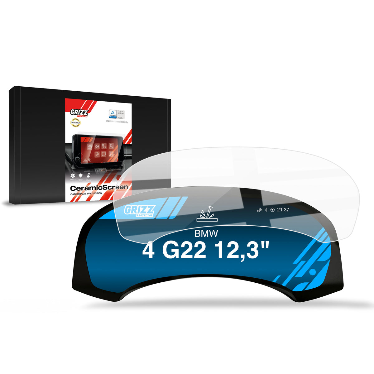 Keramische Autodisplayfolie für BMW 4 G22 Live Cockpit 12,3" (2020-2023), Grizz Protector