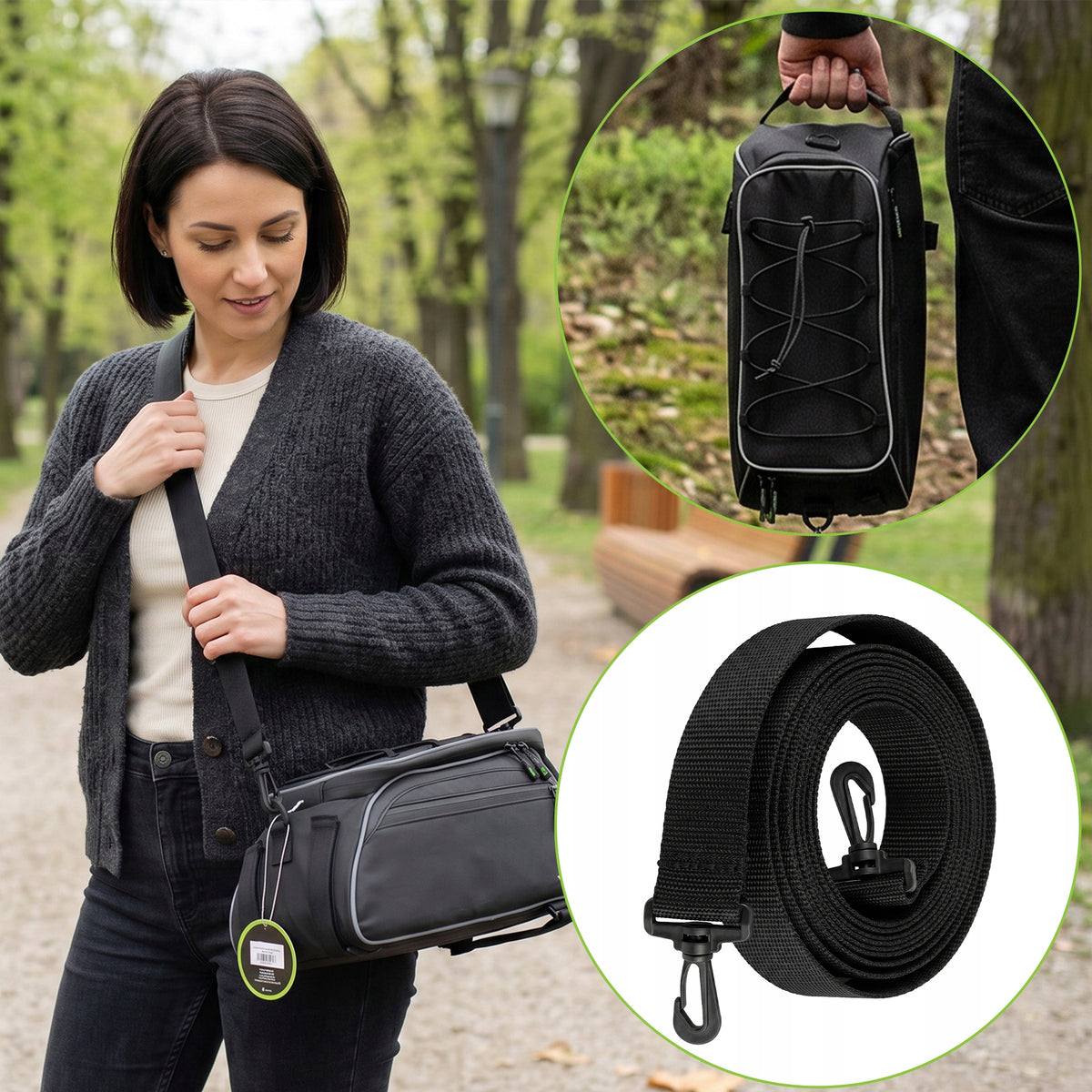 Fahrradtasche für den Gepäckträger mit Seitentaschen, Vayox VA0448 10L, Schwarz