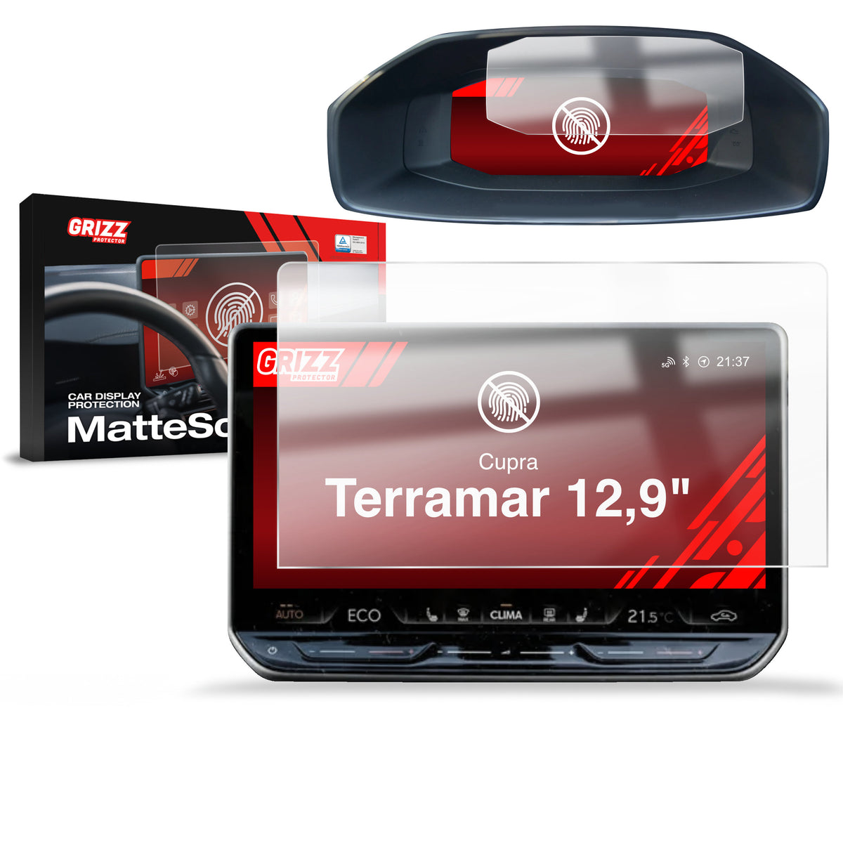 Matte Autodisplayfolie 2in1 für Cupra Terramar 12,9“ (2024-2026), Grizz Protector