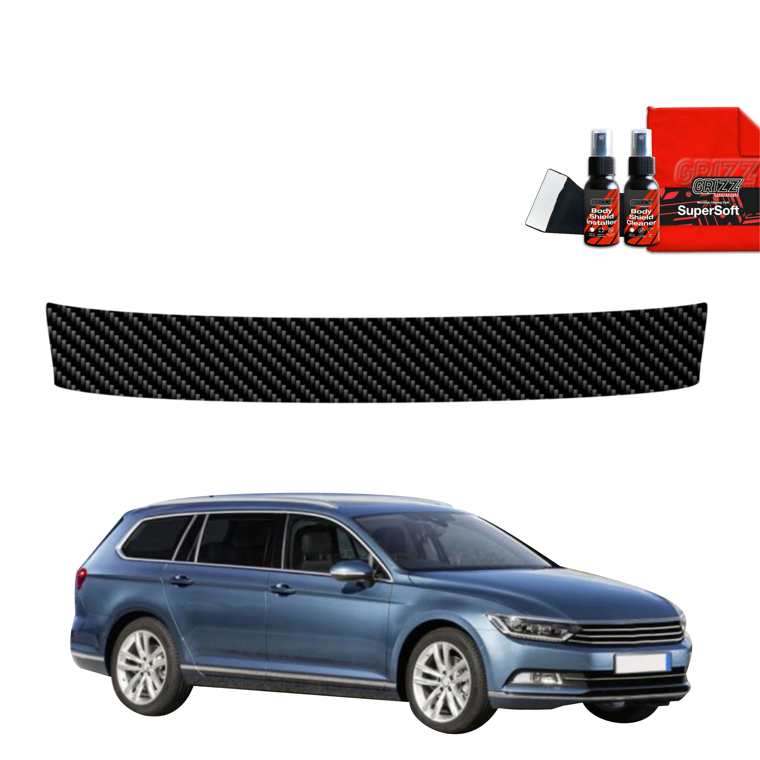 Kohlenstoff Schutzfolie Grizz Protector für Ladekante - Volkswagen Passat B8 Kombi (2014-2022)
